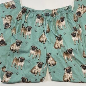 Comfies Pug Print Pajama Pants Unisex Lounge Sleepwear Drawstring Sz S